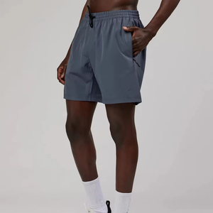 Pantalones Cortos Deportivos Personalizados para Hombre, de Poliéster, con Bolsillos con Cremallera, Impermeables, Color Gris - Product Image 3