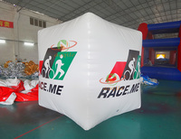 Marqueur de course flottant à l'eau Cube durable Bouée d'air Triathlon Marqueur gonflable spécifique