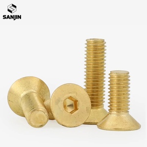 <strong>Screw</strong> M2 M2.5 M3 M4 M5 M6 Brass <strong>Flat</strong> <strong>Screw</strong> DIN7991 Brass Hexagon Hex Allen Socket Countersunk Head <strong>Screws</strong> Bolts - Product Image 3