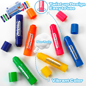 Crayons de bain pour bébé, lot de 10 crayons lavables non toxiques pour s'amuser dans le bain, faciles à nettoyer, couleurs vives, parfaits pour les tout-petits - Product Image 5