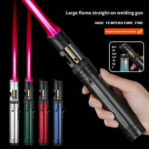 Briquet multifonctionnel à <span class=keywords><strong>flamme</strong></span> rouge coupe-vent - Product Image 1