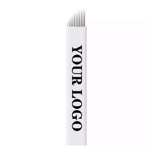 Aguja de Microblading Permanente de Acero Inoxidable de 0.25mm 7F/9F/12F/14F/16F/18F/17F/18U/21F <span class=keywords><strong>para</strong></span> Tatuaje de Cejas con Pluma Manual - Product Image 1