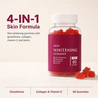 Gummies de Collagène et Glutathion de Haute Qualité, Naturelles, Végétaliennes, Sans Gluten, pour la Beauté des Cheveux et des Ongles, Éclaircissantes pour la Peau, Vitamines en Forme d'Ours pour Enfants