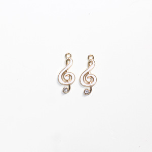 9x22mm Tự làm mạ vàng hợp kim kẽm tự làm mặt dây chuyền trang sức làm phụ kiện men tráng men treble khóa của âm nhạc Lưu ý quyến rũ - Product Image 4