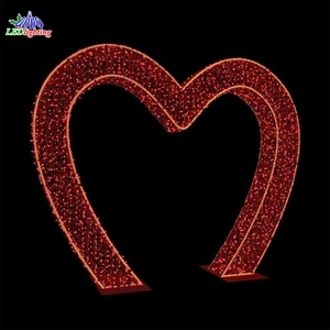 إضاءة <span class=keywords><strong>LED</strong></span> خارجية على شكل قوس نفق على هيئة قلب، زينة إضاءة لعيد الميلاد وحفلات الزفاف وديكور المناظر الطبيعية - Product Image 4