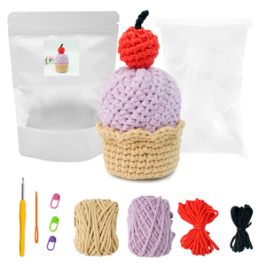 Costura Cupcake Toy Cake Petit Kit De Crochet Para <span class=keywords><strong>Principiantes</strong></span> Debutant Set Diy Crochet Kit con videos para <span class=keywords><strong>principiantes</strong></span> - Product Image 2