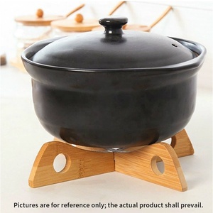 Décoration d'intérieur, outils de cuisine, aide à la cuisson, support de base pour casserole, support d'isolation thermique, support de drainage en bambou pour casseroles - Product Image 2