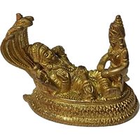 PARIJAT artesanía estatua de latón del Señor Vishnu dios hindú ídolo escultura con serpiente para el hogar templo decoración Pooja artículos regalo