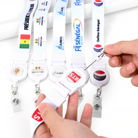 Porte-badge rétractable double face avec logo personnalisé Insigne porte-carte d'identité avec lanière Yoyo en nylon et polyester