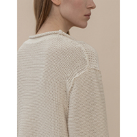 Cardigan tricoté pour femme 100% Coton sans teinture, ample et décontracté, à bord roulé, vêtement d'extérieur