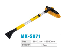 Brosse à neige télescopique pour voiture avec grattoir à glace, tube en aluminium de 86-122 cm, pelle à glace de 11,5 cm, déneigeur de pare-brise d'hiver MK-S071