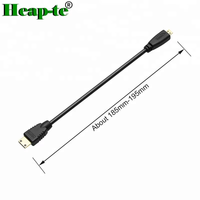 Kabel Video Mini HDMI pria Ke mikro HDMI pria, berlapis emas HD 720P 1080P