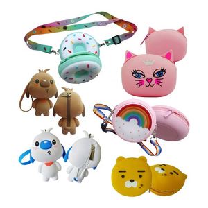 <b>Cute</b> Cartoon Silicone Coin <b>Purse</b> Mini Animal Keychain Bag For Kids Multicolor Portable Fashion Trend Toy Gift - Product Image 2