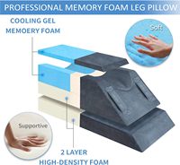 4-Oreillers d'élévation de jambe réglables en hauteur Oreillers de jambe en mousse à mémoire de forme pour dormir avec 3 poignées et coussin d'insertion pour gonfler