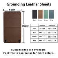 Drap de lit en cuir PU noir, tapis de mise à la terre conducteur et respirant pour un meilleur sommeil, conception antistatique, fourniture d'usine