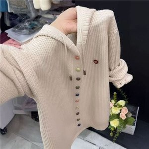 Nouveaux pulls <span class=keywords><strong>cardigan</strong></span> rayés pour femmes 2026, pull en tricot à manches longues - Product Image 4