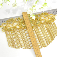 Applique Nuptiale en Cristal Lourd Or Jaune et Strass Colorés à Coudre, Parfaitement Adaptée aux Robes de Couture