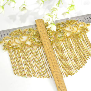 Schwere Braut-Applikation mit Gelbgold-Kristall-Patch und Bunten Strasssteinen, Perfekt Passend für Couture-Kleider - Product Image 2
