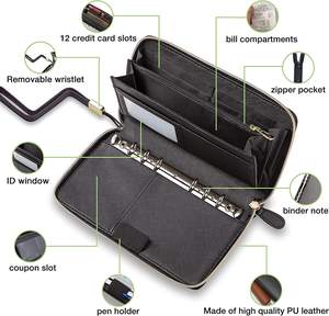 Multipurpose Fashion RFID Blocking <b>Money</b> Organizer Budget <b>Binder</b> Cash Envelope Wallet With Zipper - Product Image 2