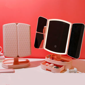 <span class=keywords><strong>Miroir</strong></span> de Maquillage Carré Portable LED <span class=keywords><strong>Triple</strong></span> <span class=keywords><strong>Pliant</strong></span>, Nouveau Style, <span class=keywords><strong>Miroir</strong></span> de Voyage de Beauté avec Lumière Rechargeable - Product Image 2