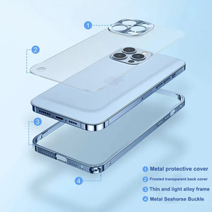 Wholesale Light Weight Metal Magnetic Mobile <strong>Phone</strong> Cover for iPhone 16 15 14 13 12 11 Pro Max Luxury Aluminum <strong>Cell</strong> <strong>Phone</strong> <strong>Case</strong> - Product Image 2