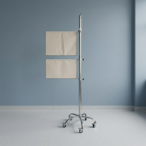 Rideau de protection radiologique médical en plomb sur pied mobile beige – Équipement de blindage contre les radiations - Product Image 2