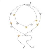 E695-N320-0200G SmileJoyas Collares de Mujer Modernos Chapados en Oro con Circonitas, Cadena de Serpiente y Forma de Estrella en Capas para Fiesta