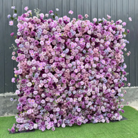 8x8ft Soie À La Main Rose Mur Fleur Artificielle 3D Mur Décor Mur Rouleau Panneau pour Mariage Noël Saint Valentin