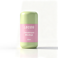 Flacon de déodorant en PP de 50 ml avec bouchon à clip, récipient en plastique rond pour baume parfumé solide