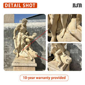 Scultura BSA Hercules che salva il ragazzo, <span class=keywords><strong>statua</strong></span> in <span class=keywords><strong>marmo</strong></span> <span class=keywords><strong>di</strong></span> Ercole e il ragazzo con il delfino per cortili e parchi esterni - Product Image 3