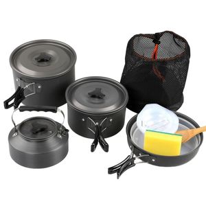 Ensemble de cuisine de camping professionnel pour l'extérieur DS-511 pour 4-5 personnes, en aluminium - Product Image 1