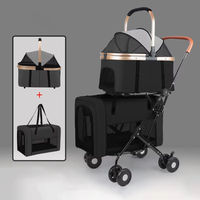Poussette pour chats jumeaux de grande taille, poussette à 360 degrés avec vue panoramique, chariot à 4 roues pour animaux de compagnie, poussette pour chats et chiens de grande et petite taille