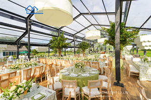 Carpa de Boda de Lujo Estilo Atrio de 20x40m, Cubierta Transparente de PVC, Estructura de Aleación de Aluminio, Gran Carpa para Ceremonias al Aire Libre - Product Image 4