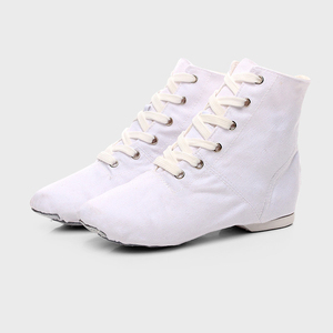 Scarpe da ballo jazz professionali BX04 in tela a collo alto con lacci, scarpe da allenamento per danza classica e folk per ballerini - Product Image 6