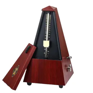 Metronônomo mecânico de madeira, cor de madeira, metal, para guitares/tambor e piano