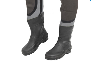 Waders de pêche en néoprène 4 mm 100% imperméables AVEC <span class=keywords><strong>BOTTES</strong></span> EN CAOUTCHOUC Protection de la poitrine Waders de pêche en plein air Waders de pêche à la mouche - Product Image 6