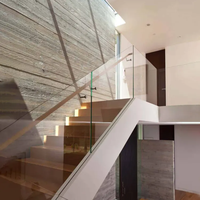 Escalier en colimaçon en verre de villa commerciale Installation facile Escaliers hélicoïdaux en bois d'intérieur Balustrades de qualité mains courantes