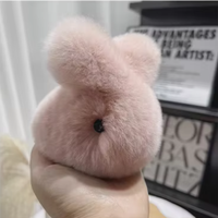 Gantungan Kunci Kelinci Rex Rabbit Fur Plushie, Liontin Tas Mini, Boneka Kelinci Lucu, Gantungan Kunci Boneka Kelinci, Mainan