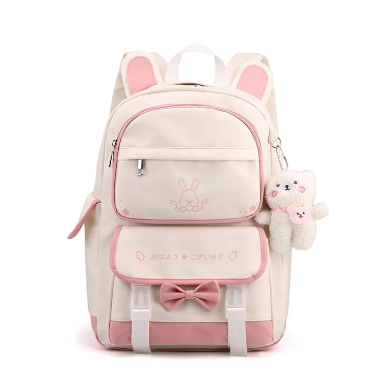 C07 coreano 3-6 anos mochila mochilas escolares para adolescentes meninas com brinquedos de pelúcia