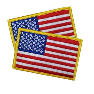 Écusson tissé personnalisé de haute qualité avec motif drapeau américain, brodé, avec support Velcro, échantillon gratuit, badges brodés pour chapeau - Product Image 1
