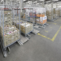 Conteneur à roulettes pliable en métal grillagé pour entrepôt et supermarché