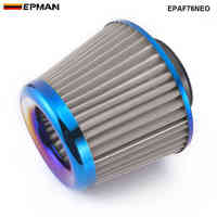 Filtro de Aire para Motor de Acero Inoxidable EPMAN, 3 Pulgadas, Redondo, Cónico, Universal, Kit de Admisión de Aire Frío, Filtro de Cono, Color Azul Quemado, EPAF76NEO