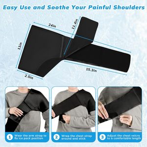 Pak es bahu Rotator Cuff terapi dingin Gel dapat dipakai ulang pembungkus es untuk cedera bahu kompres panas & dingin untuk bahu - Product Image 2