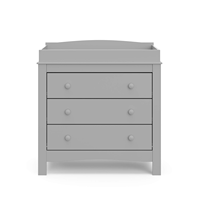 Table à langer moderne à 3 tiroirs, finition gris galet, pour système de tiroirs emboîtables certifiés Gold en acier