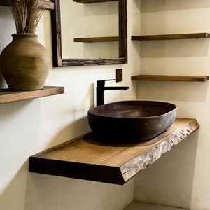 Modern Luxury Solid Wood & MDF <b>Wall</b>-Mounted Bathroom Vanity Cabinet with Ceramic Basin Smart <b>Mirror</b> Lacquer Finish Hospital Use - Product Image 4