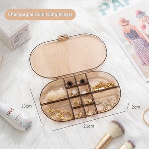 Bán Buôn Cô Gái Đồ Trang Sức Tổ Chức Trường Hợp Mới Nhất Thiết Kế Hai Lớp Nhựa Trong Suốt Hộp Lưu Trữ Bông Tai Vòng Vòng Cổ Trang Sức - Product Image 3