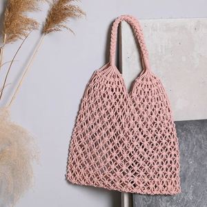 Mini sac en paille tressée brodé, sacs de plage d'été grands à porter à l'épaule, sac à main Cristiane Stampa Donna - Product Image 2