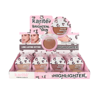 Poudre illuminatrice Karite pour éclaircir la peau, fini diamanté, luxe discret au quotidien, maquillage longue tenue pour le visage, illuminateur.