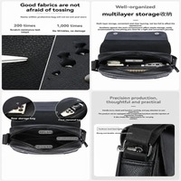 Sac bandoulière homme en PU hydrofuge, résistant aux rayures, avec fermeture éclair, sac messager à bandoulière réglable, idéal pour les voyages