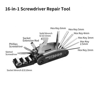 <span class=keywords><strong>Kit</strong></span> d'outils professionnels de <span class=keywords><strong>réparation</strong></span> de <span class=keywords><strong>vélo</strong></span>, 16 en 1, bicyclette, multifonctionnel, avec Mini pompe - Product Image 5